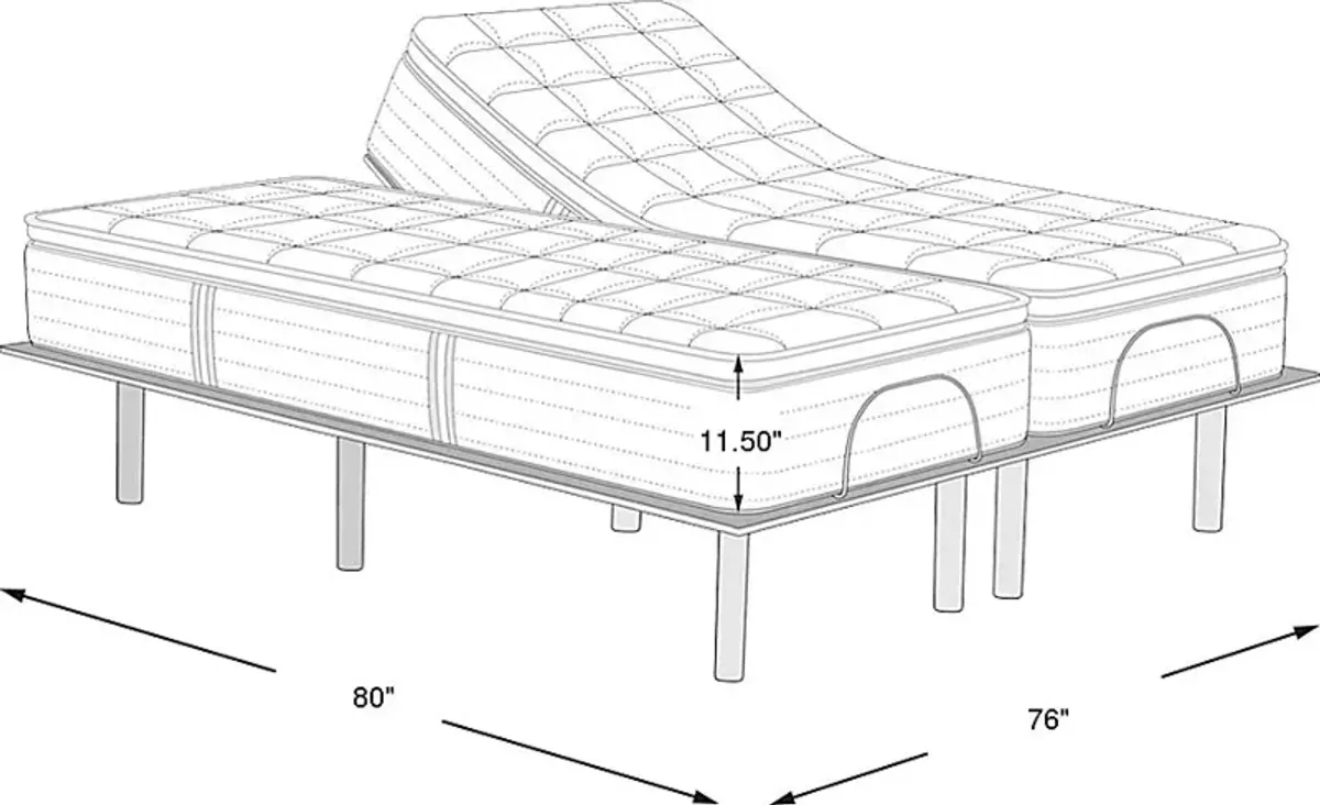 iComfort Elana Firm Split King Mattress Set with Head Up Only Base