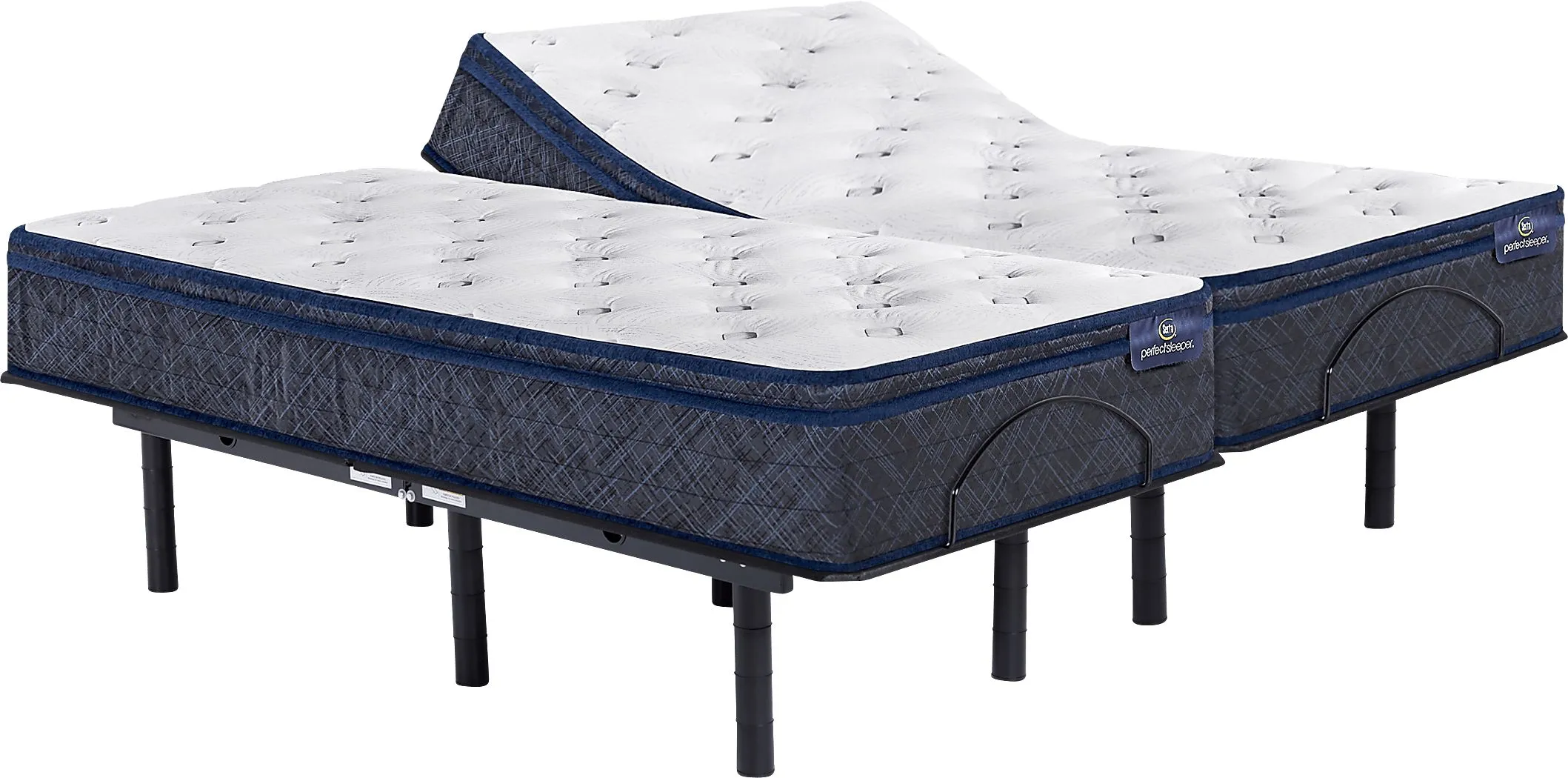 Serta Perfect Sleeper Arial Cove Split King Mattress with Head Up Only Base