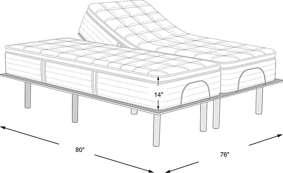 Serta Perfect Sleeper Hybrid Cobalt Serenity Split King Mattress with Head Up Only Base