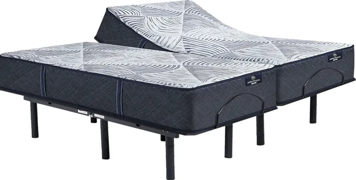 Serta Perfect Sleeper Hybrid Cobalt Serenity Split King Mattress with Head Up Only Base