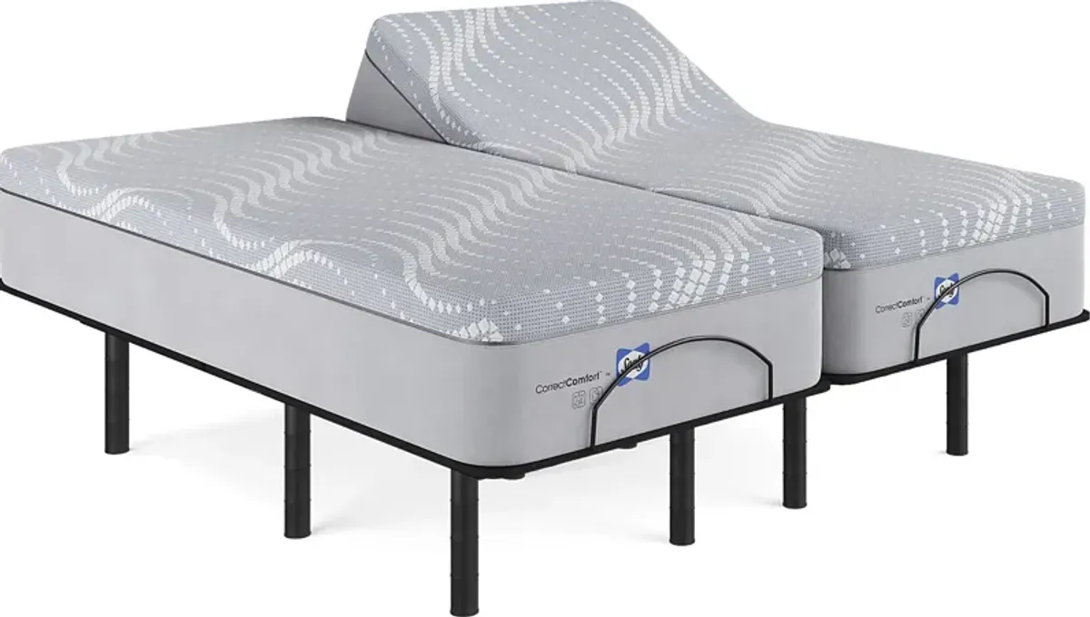 Sealy Correct Comfort Bradford Hill Split King Mattress with Head Up Only Base