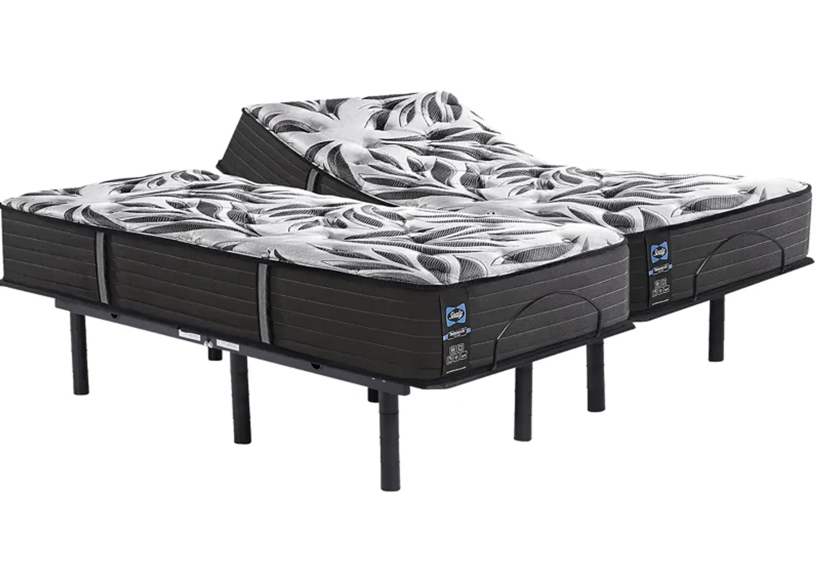 Sealy Posturepedic Colliford Split King Mattress Set with Head Up Only Base