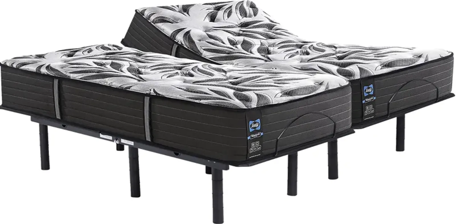 Sealy Posturepedic Colliford Split King Mattress Set with Head Up Only Base