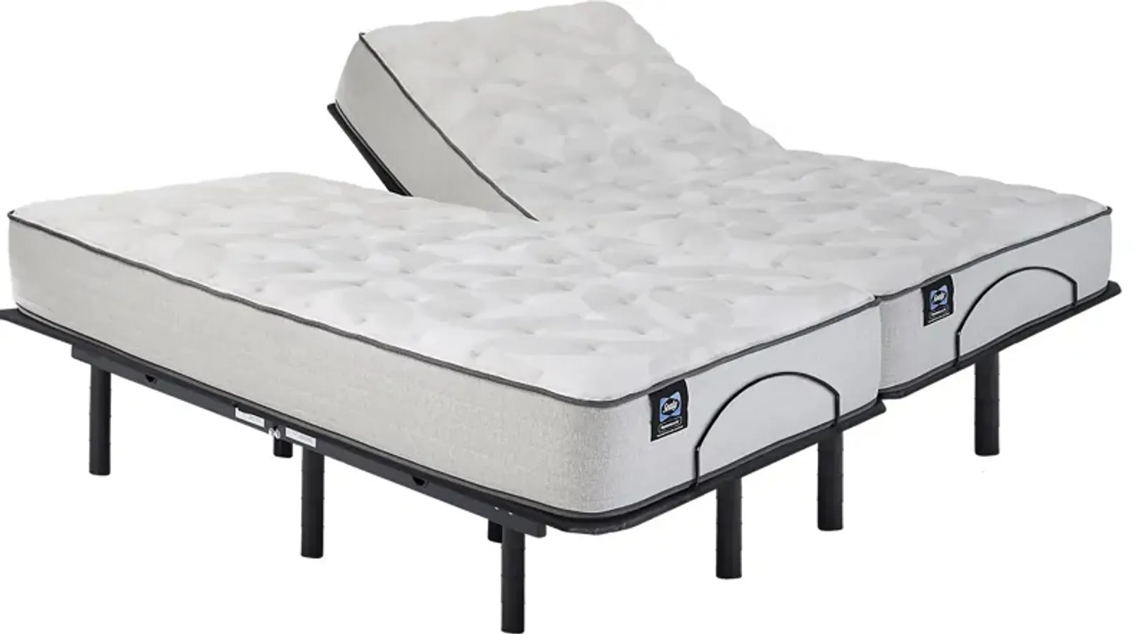 Sealy Posturepedic Beaufort Split King Mattress with Head Up Only Base