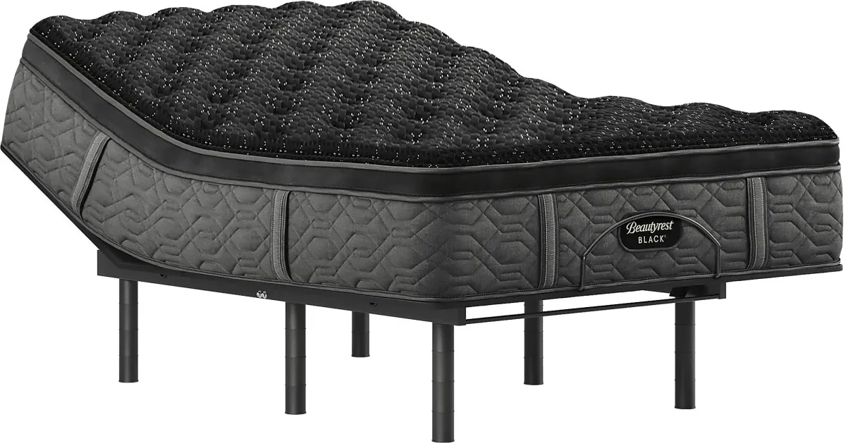 Beautyrest Black Series Three Plush Pillowtop Split King Mattress Set with Head Up Only Base