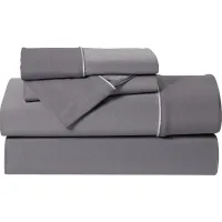 Dri-Tec Performance Grey 4 Pc Full Bed Sheet Set