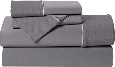 Dri-Tec Performance Grey 4 Pc King/California King Bed Sheet Set