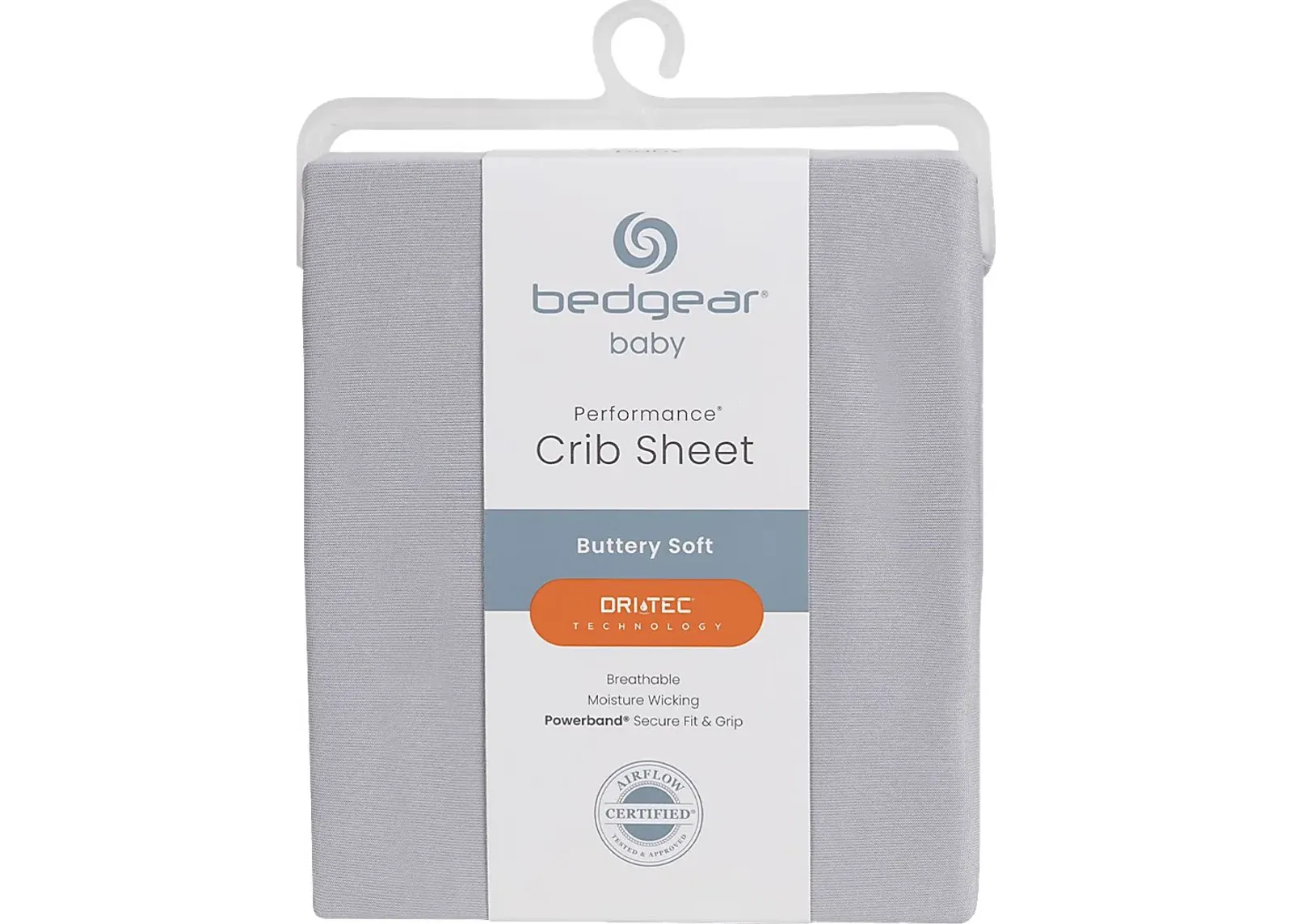 Bedgear Dri-Tec Light Gray Crib Bed Sheet