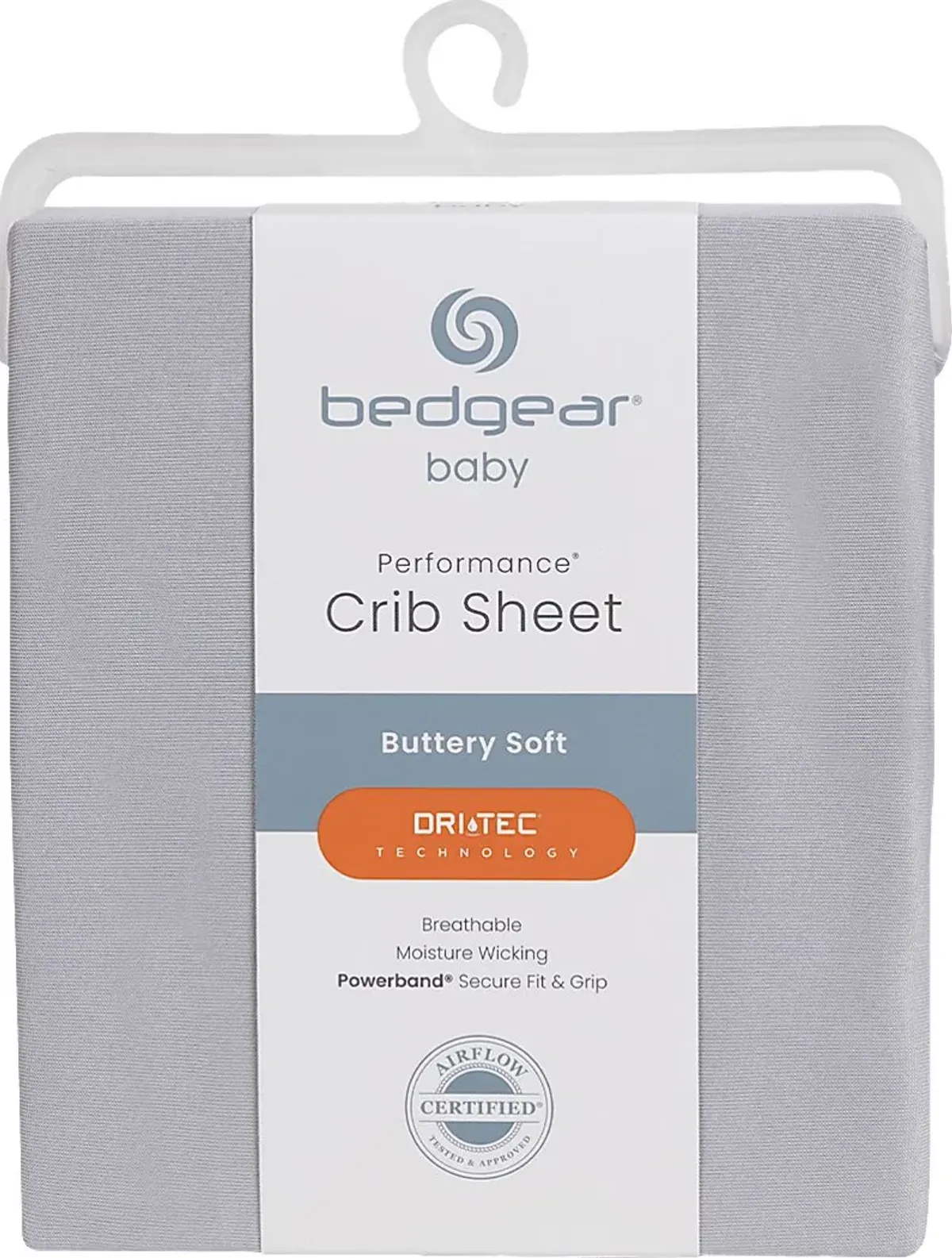 Bedgear Dri-Tec Light Gray Crib Bed Sheet