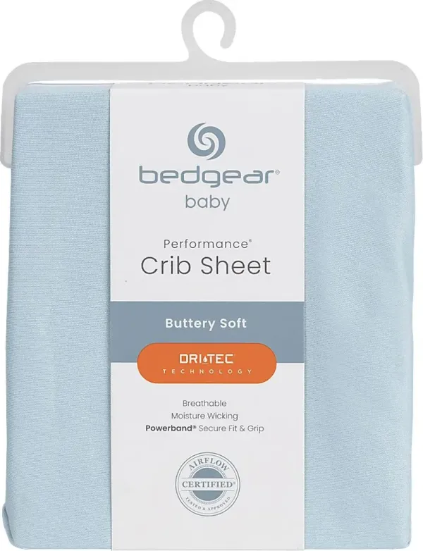 Bedgear Dri-Tec Baby Blue Crib Bed Sheet