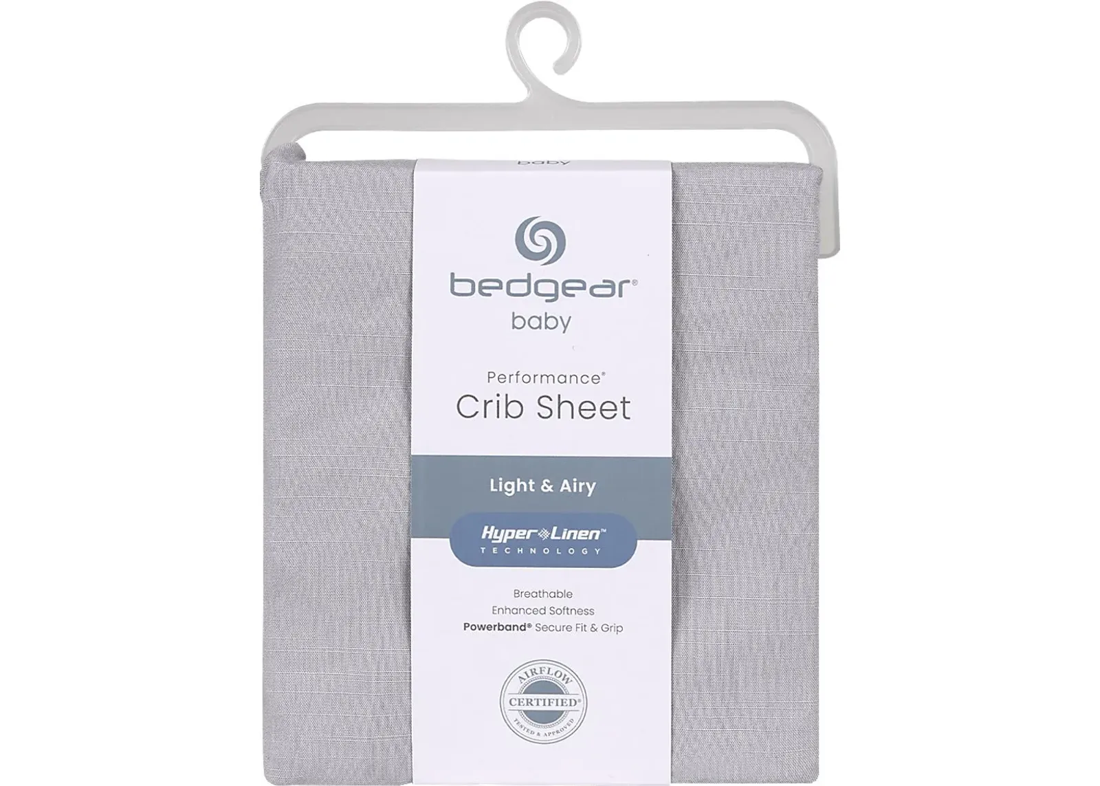 Bedgear Hyper-Linen Light Gray Crib Bed Sheet