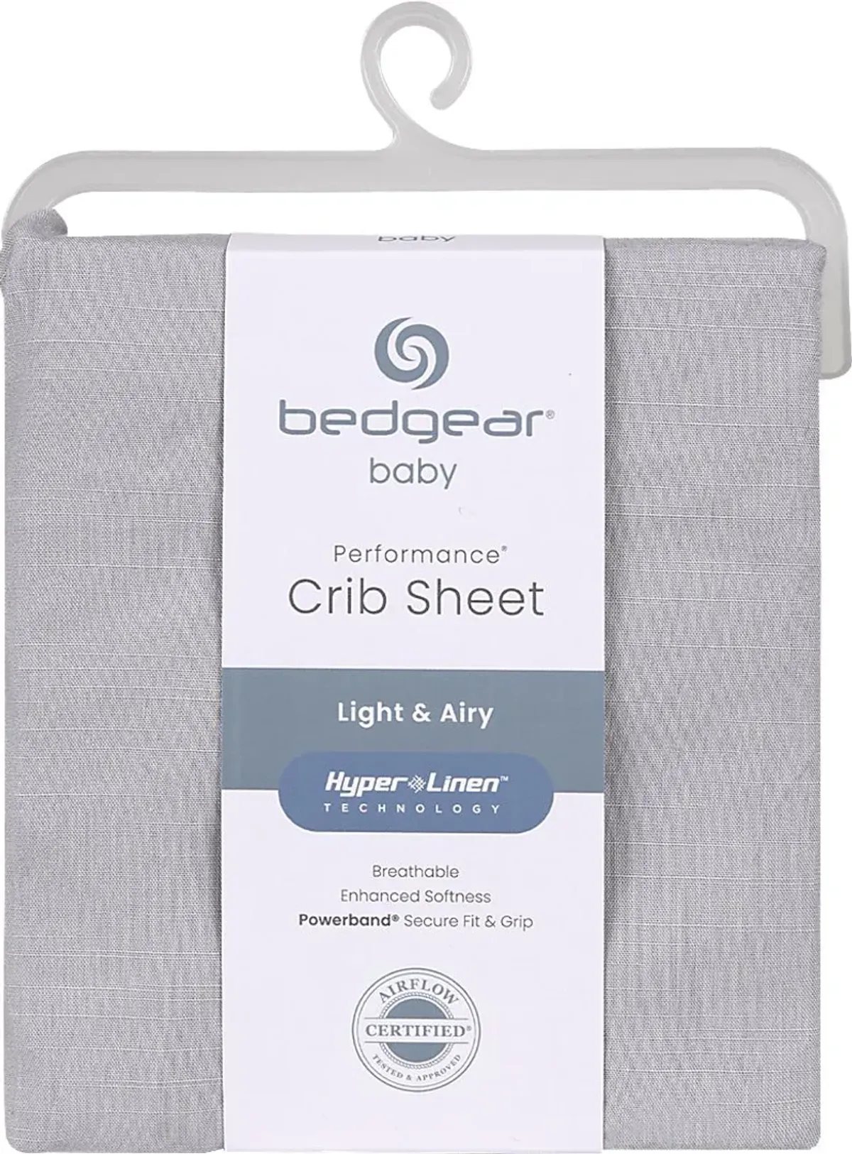 Bedgear Hyper-Linen Light Gray Crib Bed Sheet