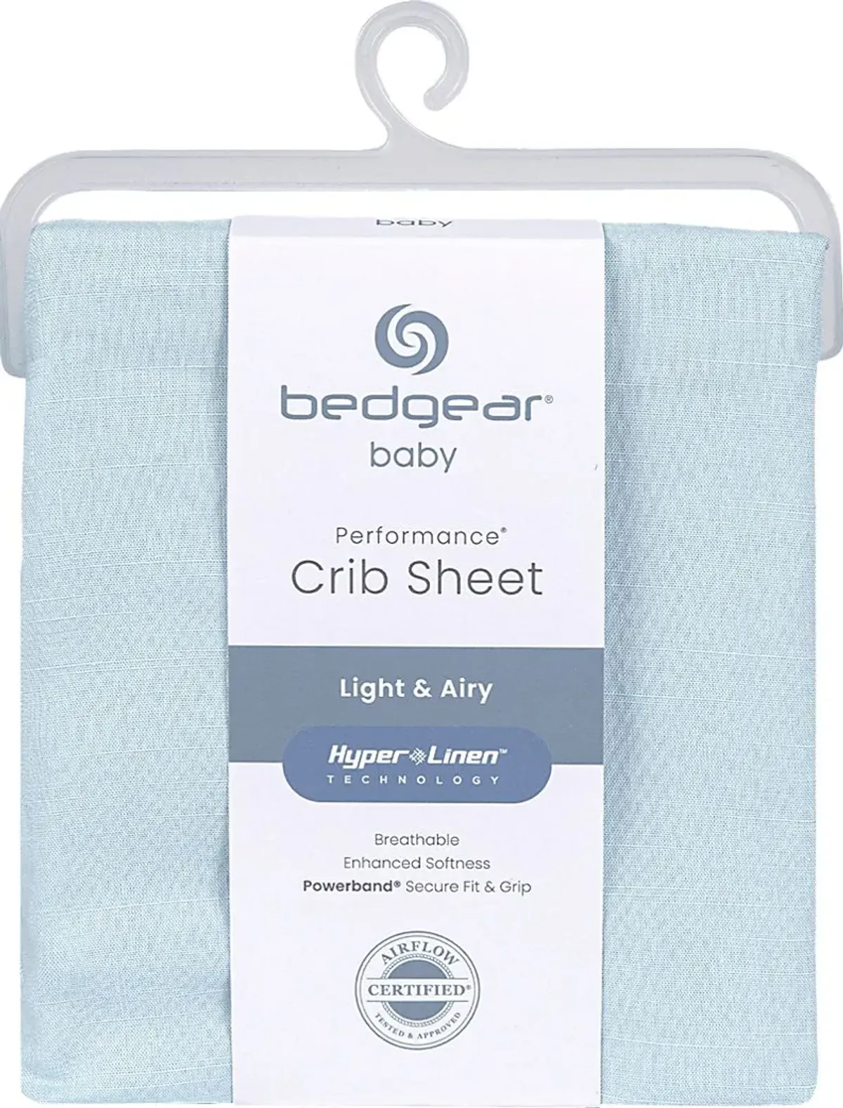 Bedgear Hyper-Linen Baby Blue Crib Bed Sheet