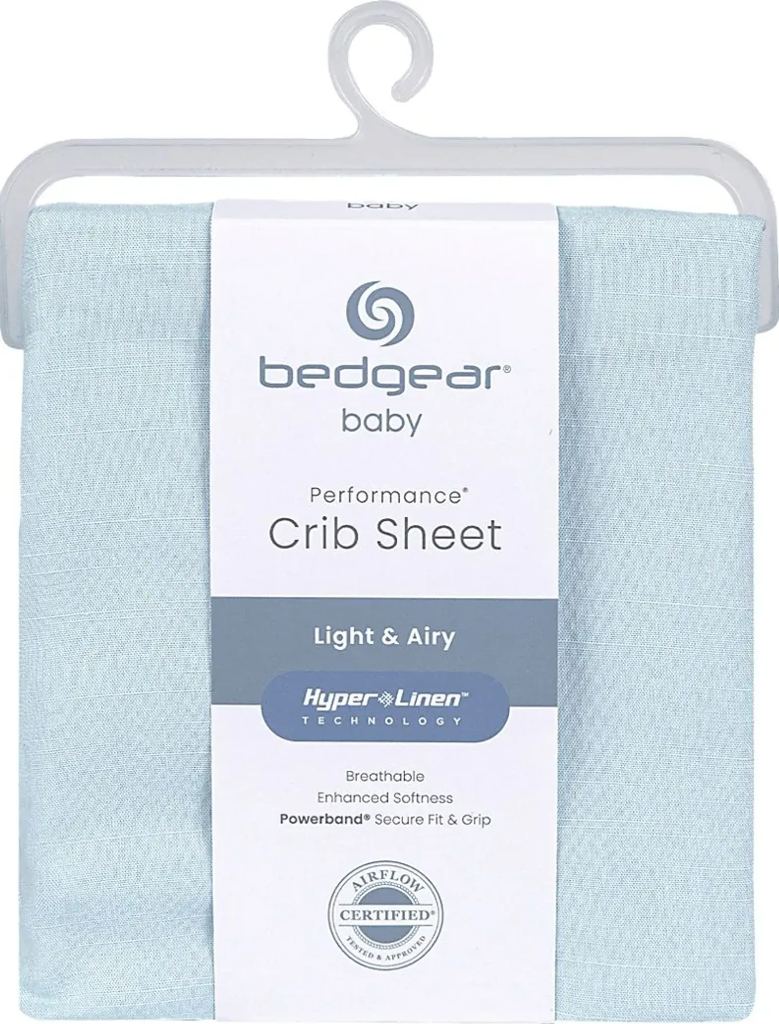 Bedgear Hyper-Linen Baby Blue Crib Bed Sheet