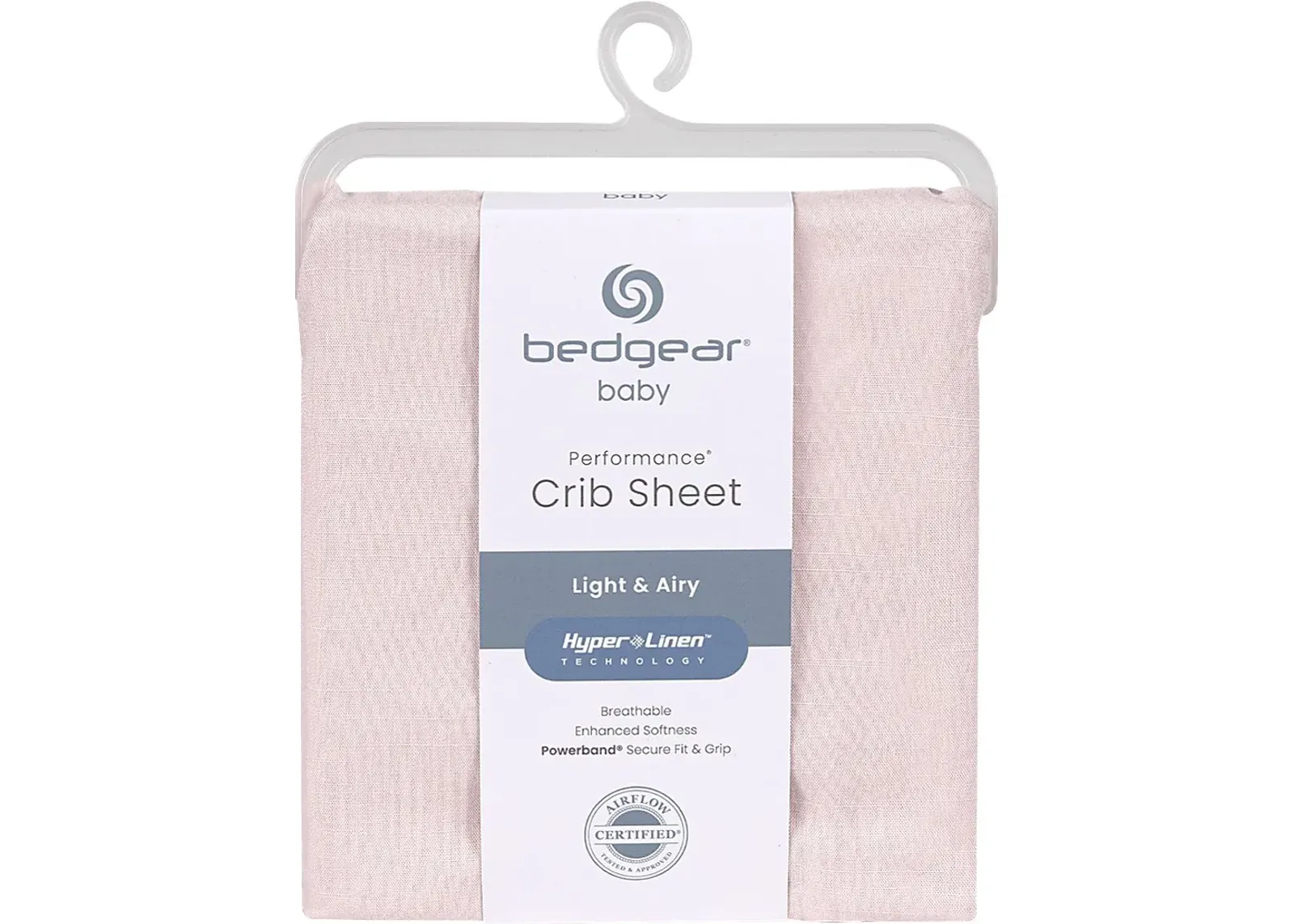 Bedgear Hyper-Linen Light Pink Crib Bed Sheet