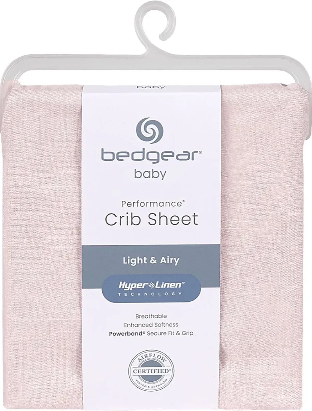 Bedgear Hyper-Linen Light Pink Crib Bed Sheet