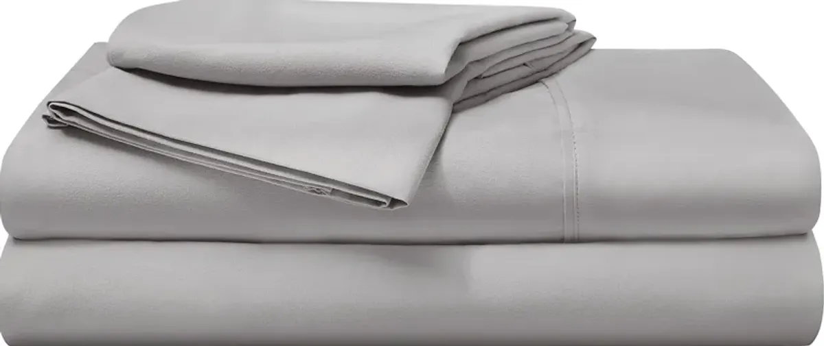 Bedgear Basic Light Gray 3 Pc Twin Bed Sheet Set