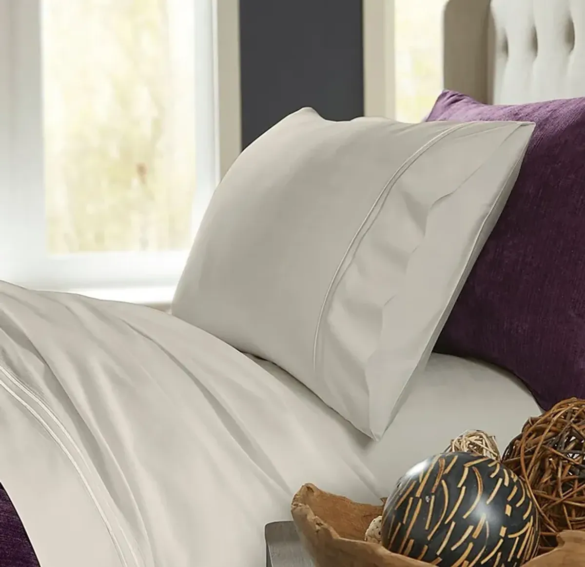 PureCare Premium Bamboo Ivory 4 Pc Full Bed Sheet Set