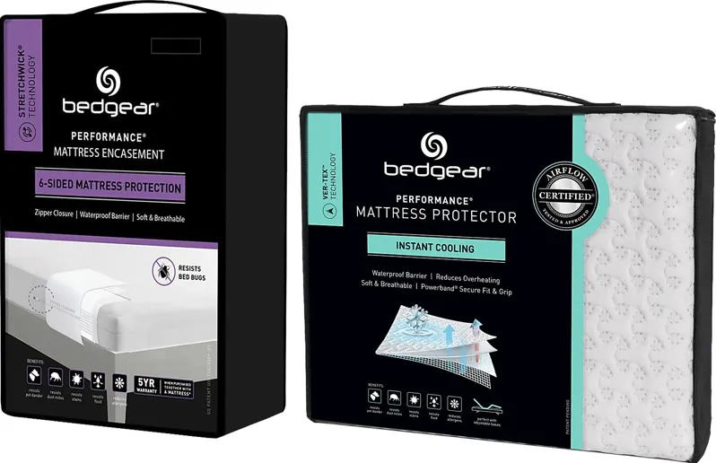 Bedgear StretchWick MattresSkin California King Mattress Encasement and Ver-Tex Protector Bundle