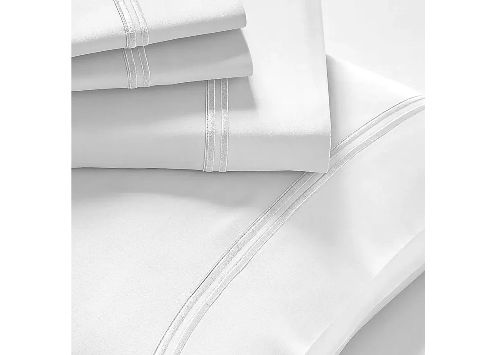 PureCare Premium Refreshing Lyocell White 4 Pc Queen Bed Sheet Set