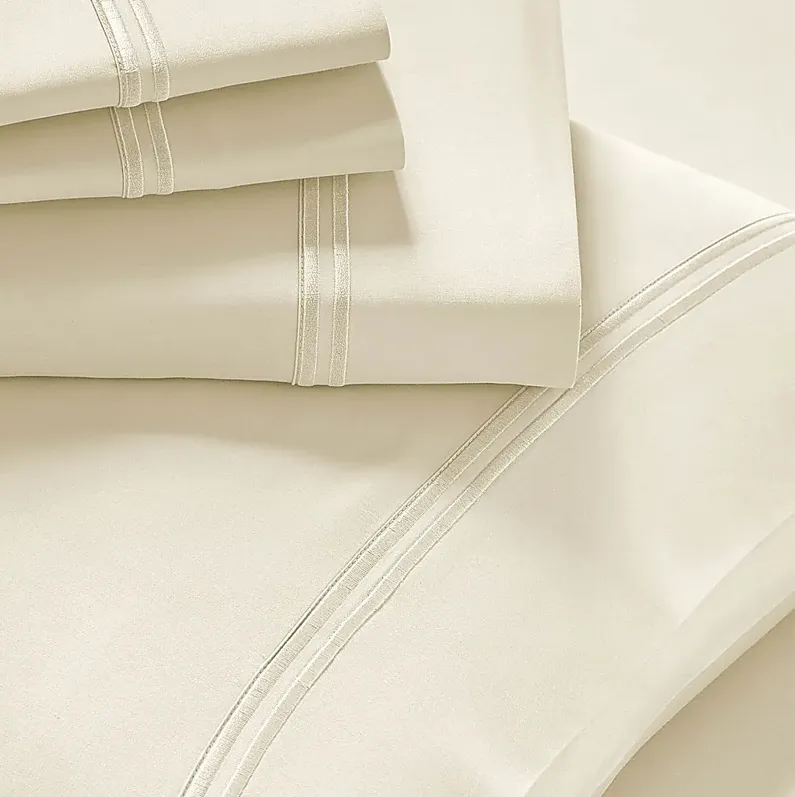 PureCare Premium Soft Touch Ivory 3 Pc Twin Bed Sheet Set