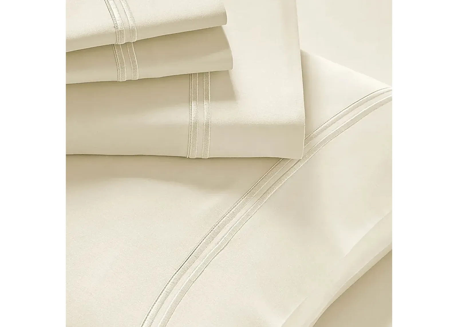 PureCare Premium Soft Touch Ivory 3 Pc Twin Bed Sheet Set