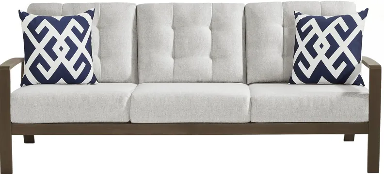 Torio Brown Outdoor Sofa with Silk-Colored Cushions