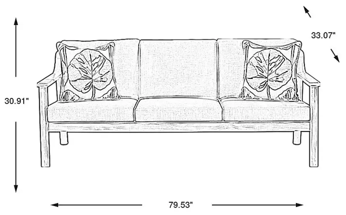 Logen Natural Outdoor Sofa with Beige Cushions