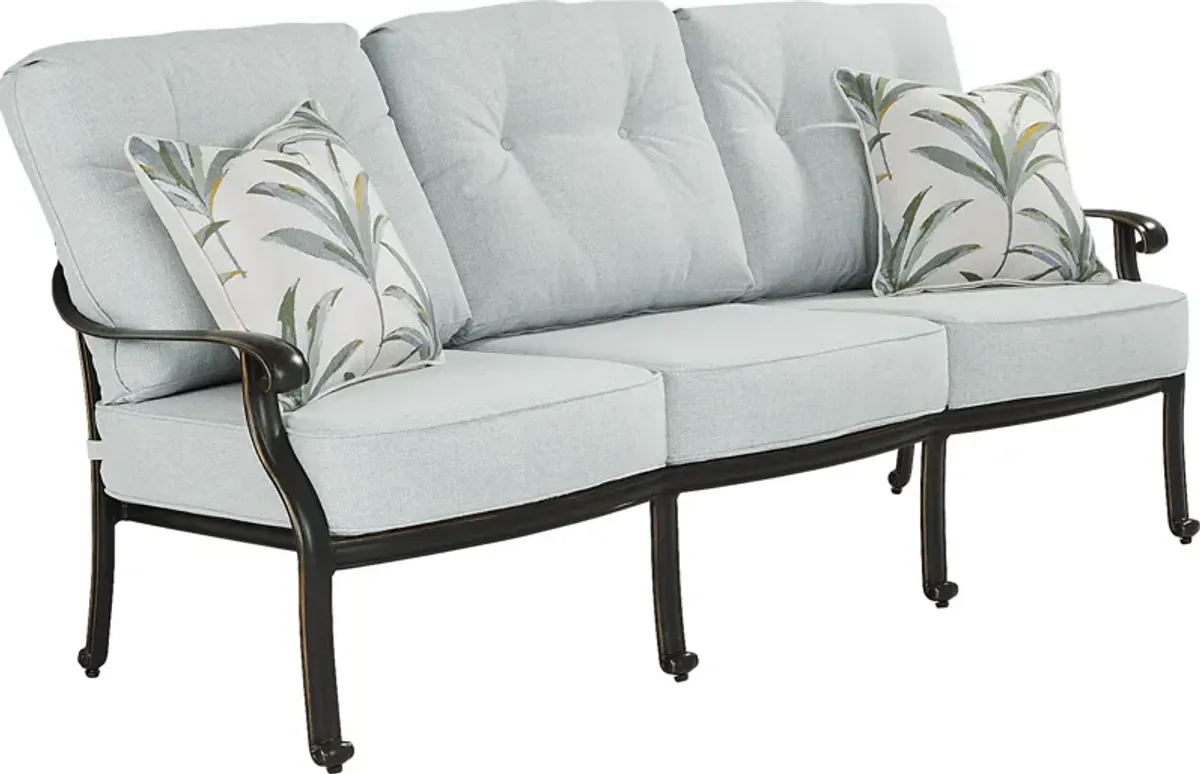 Carina Bronze Outdoor Sofa with Sky Cushions