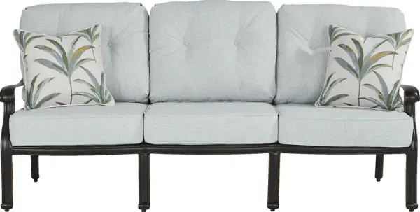 Carina Bronze Outdoor Sofa with Sky Cushions