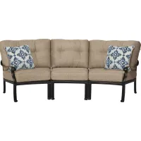 Lake Como Antique Bronze 3 Pc Outdoor Sectional with Malt Cushions