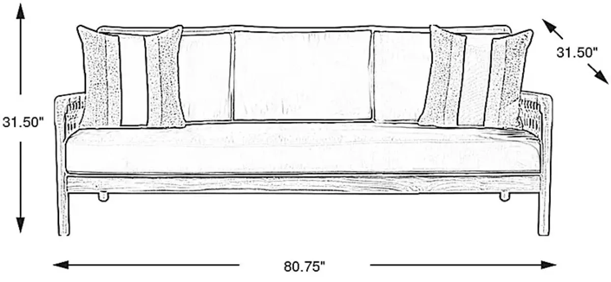 Riva Blonde Outdoor Sofa with Dove Cushions