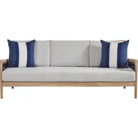 Riva Blonde Outdoor Sofa with Dove Cushions