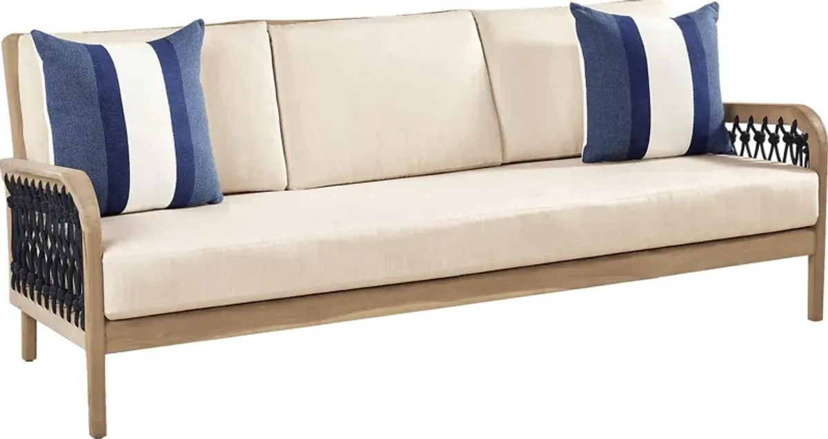 Riva Blonde Outdoor Sofa with Flax Cushions