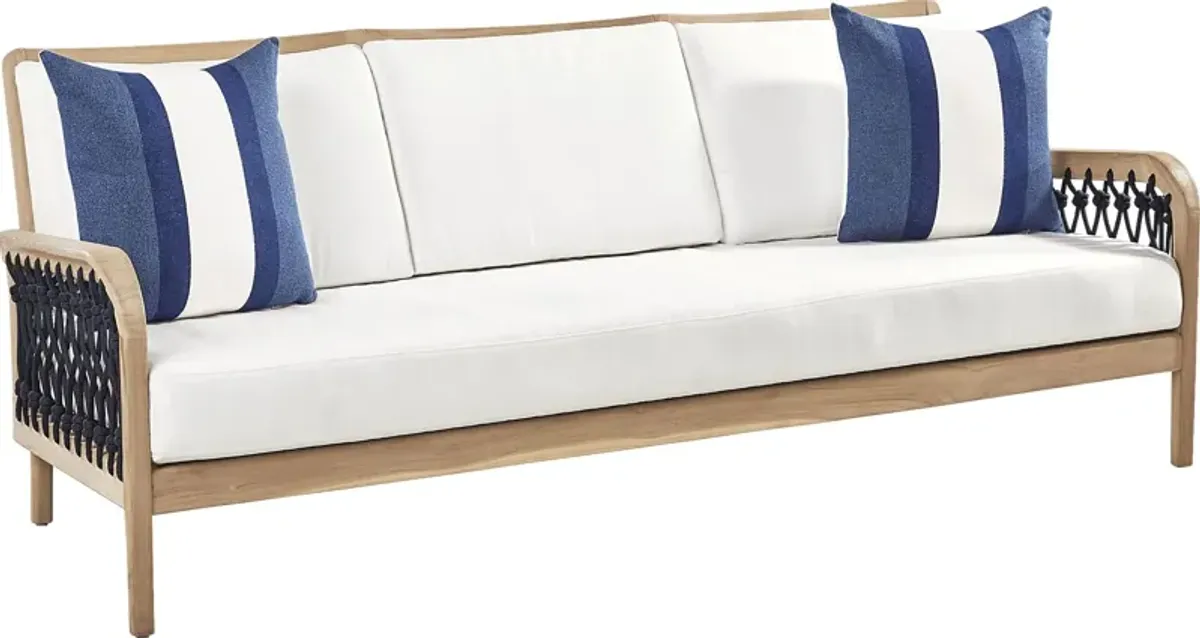 Riva Blonde Outdoor Sofa with White Cushions