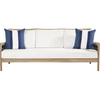 Riva Blonde Outdoor Sofa with White Cushions