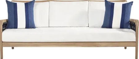 Riva Blonde Outdoor Sofa with White Cushions