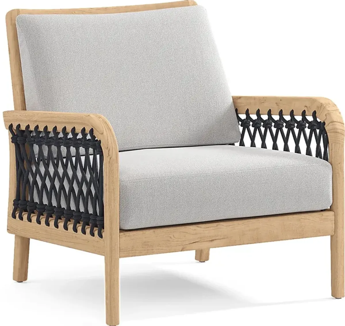 Riva Blonde 6 Pc Outdoor Seating Set with Dove Cushions