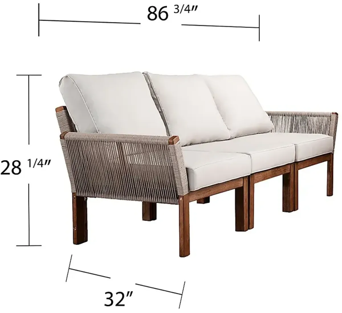 Pershington White Outdoor Sofa