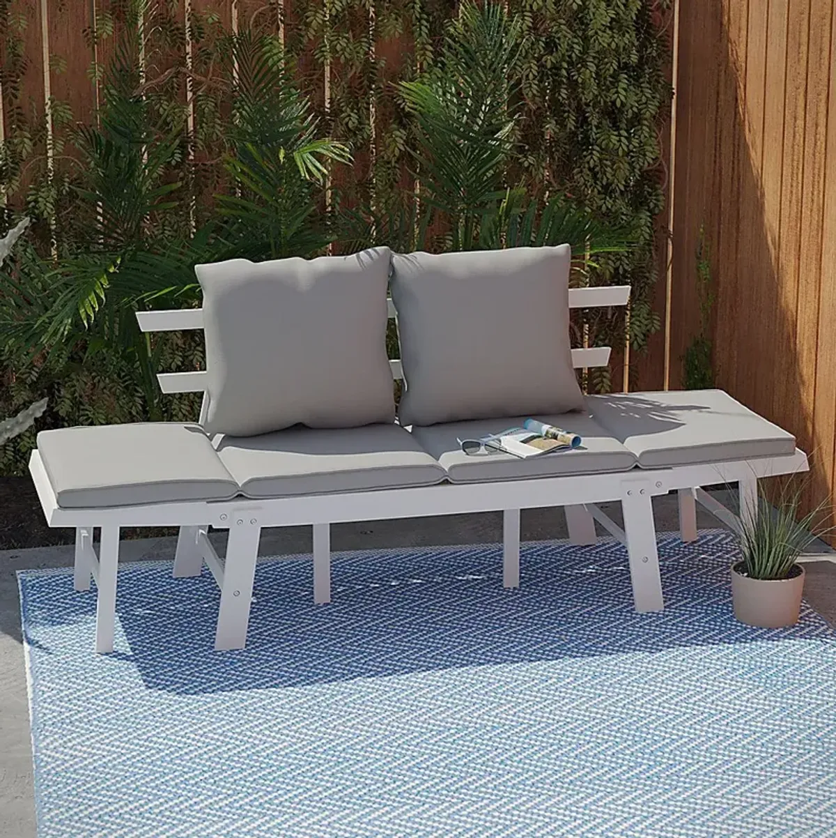 Outdoor Larabee White Loveseat