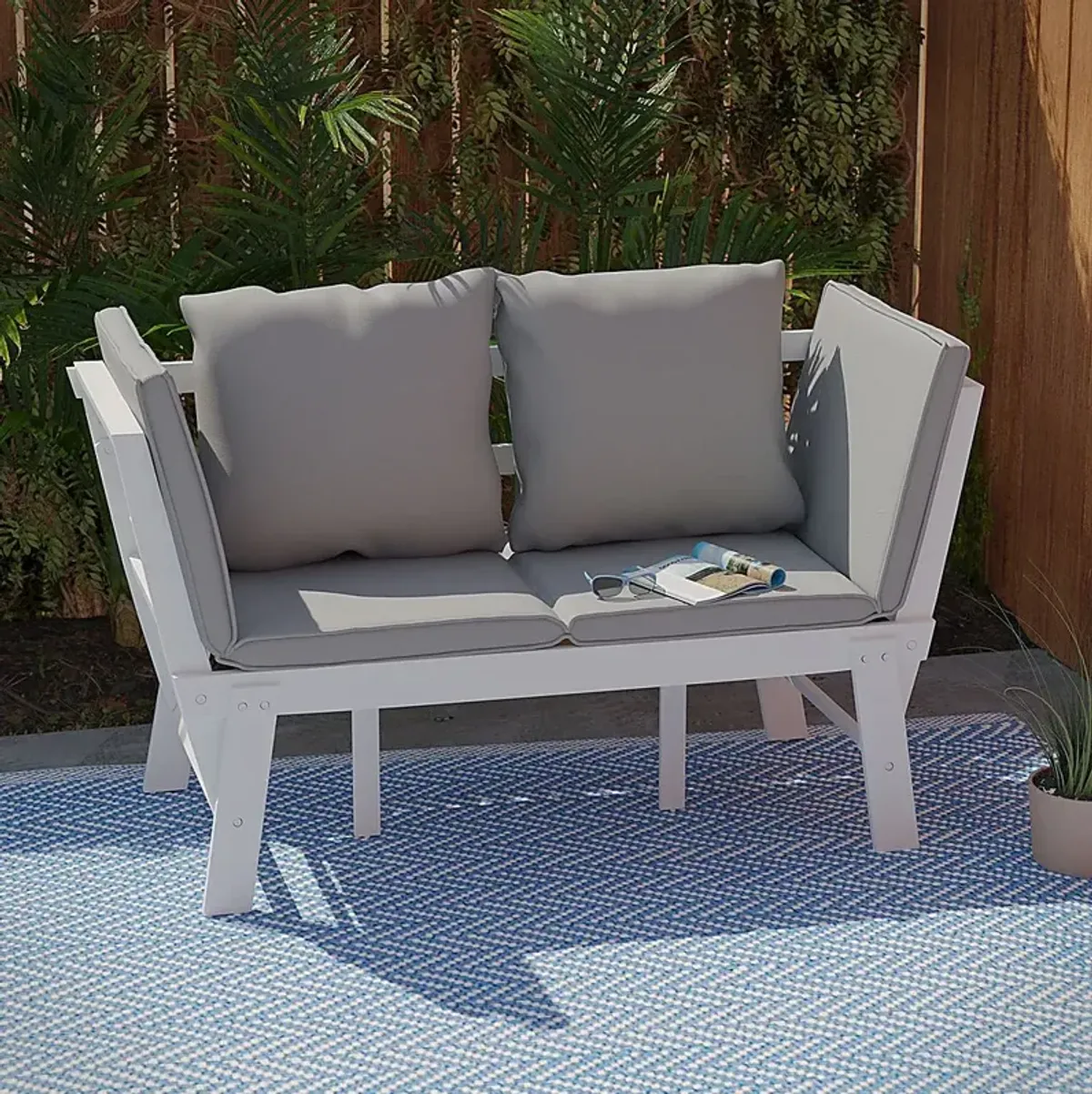 Outdoor Larabee White Loveseat