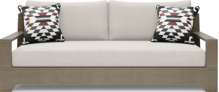 Lake Tahoe Gray Outdoor Sofa with Seagull Cushions