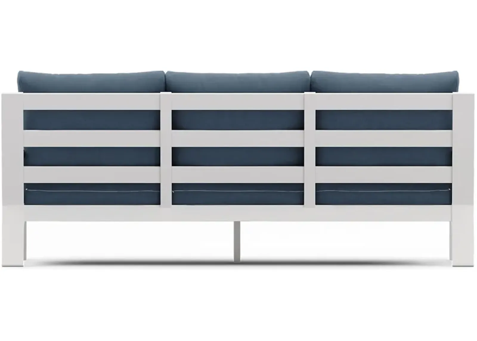 Solana White Outdoor Sofa with Blueberry Cushions