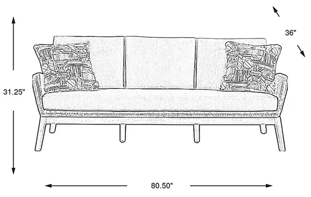 Tessere Gray Outdoor Sofa