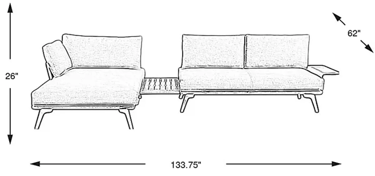 Larkin Natural 3 Pc Outdoor Sectional