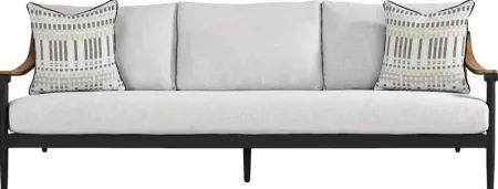 Harlowe Black Outdoor Sofa with Dove Cushions