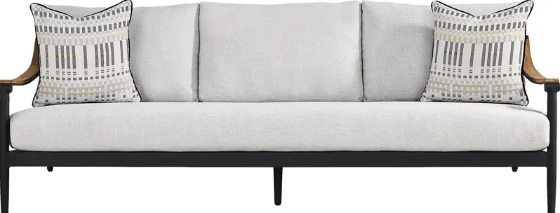 Harlowe Black Outdoor Sofa with Dove Cushions