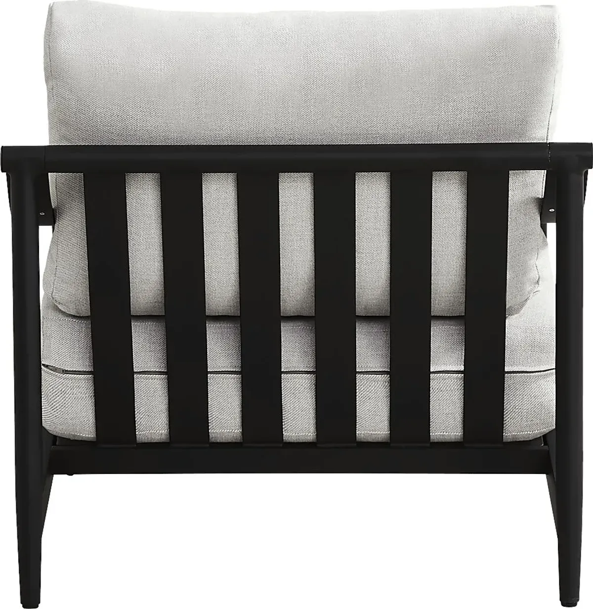 Harlowe Black 5 Pc Outdoor Seating Set with Dove Cushions