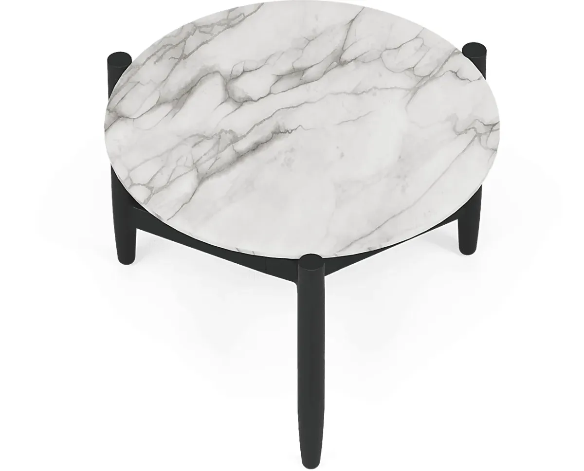 Harlowe Black 5 Pc Outdoor Seating Set with Dove Cushions