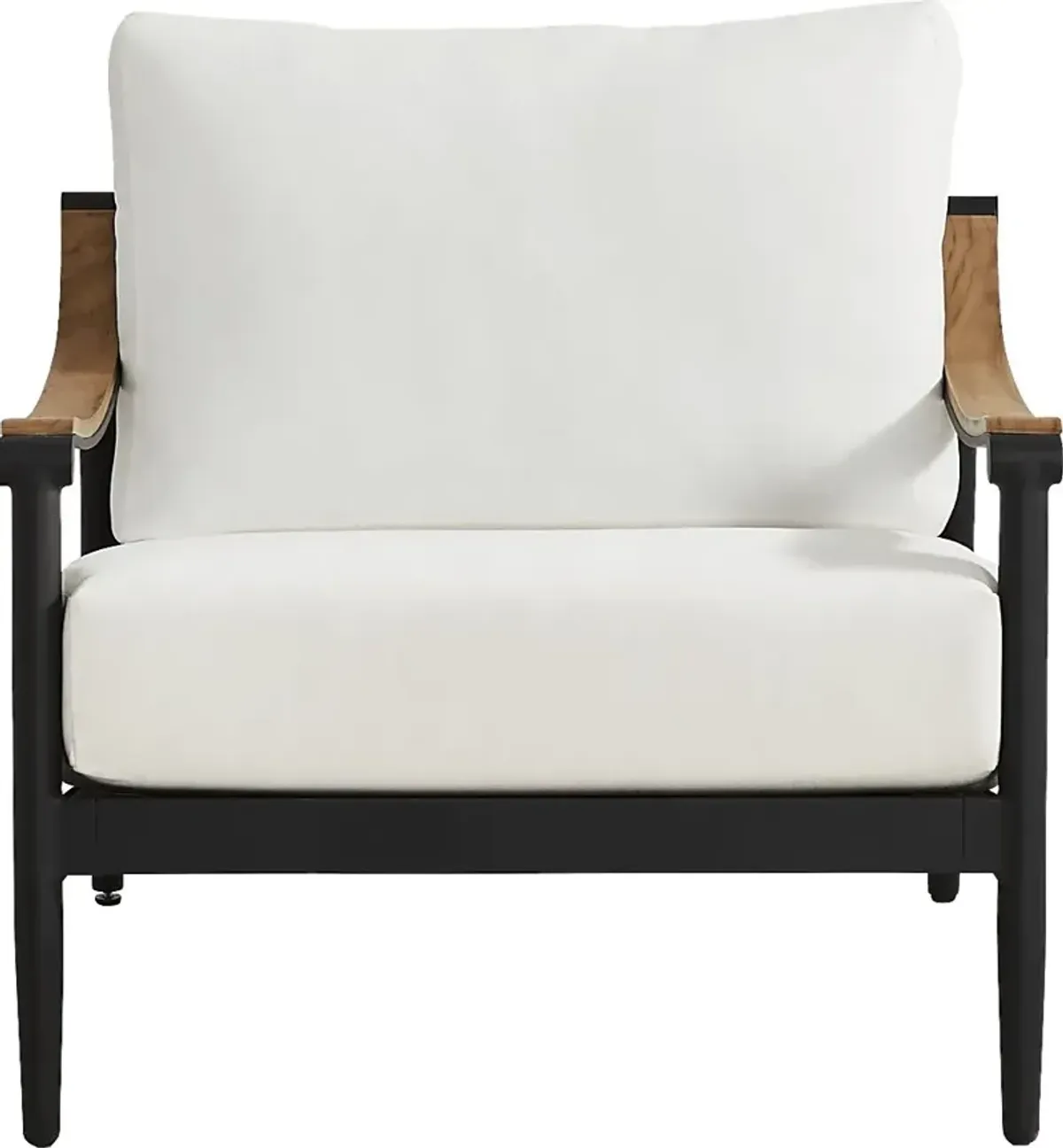 Harlowe Black 3 Pc Outdoor Seating Set with White Cushions